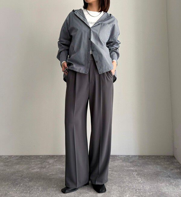 fredy emue「ストライプフーディーシャツ」|シャツ・ブラウス|