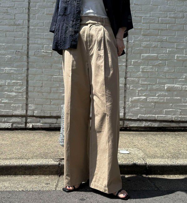 fredy emue「【低身長サイズ34有り】チノタックパンツ」|チノ|