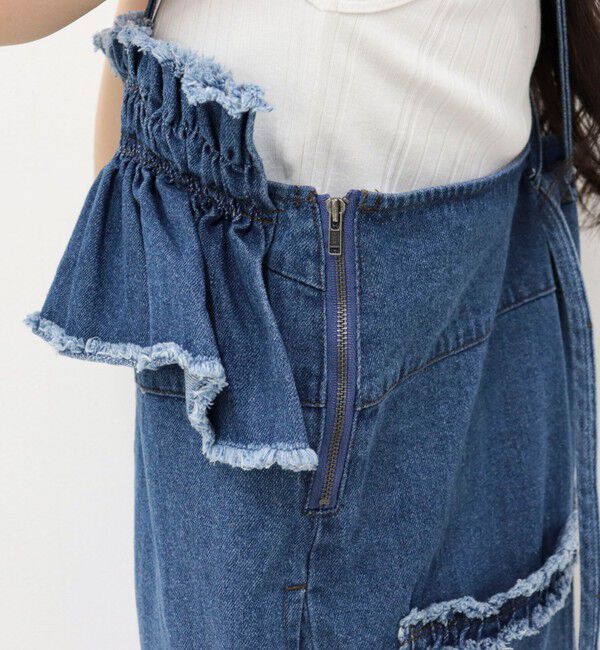 fredy emue「フリルデニムサロペット」|オールインワン|