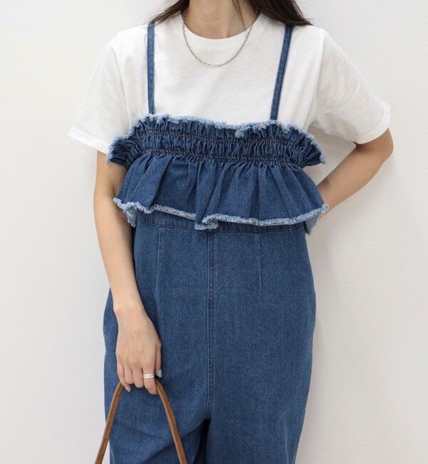 fredy emue「フリルデニムサロペット」|オールインワン|
