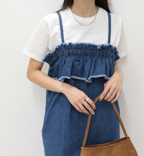 fredy emue「フリルデニムサロペット」|オールインワン|