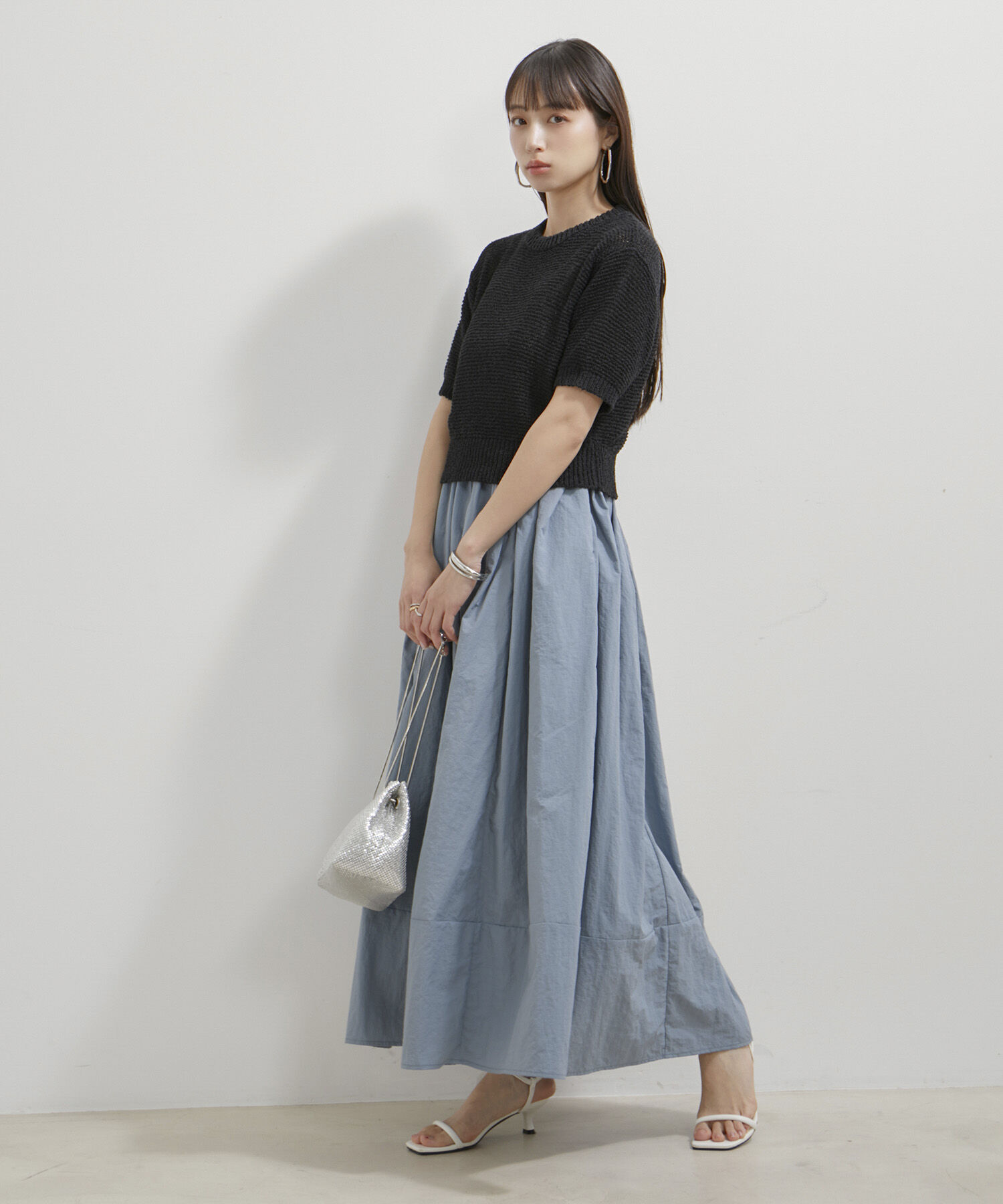 VIS「【WEB/一部店舗限定】裾切り替えギャザースカート」|スカート|