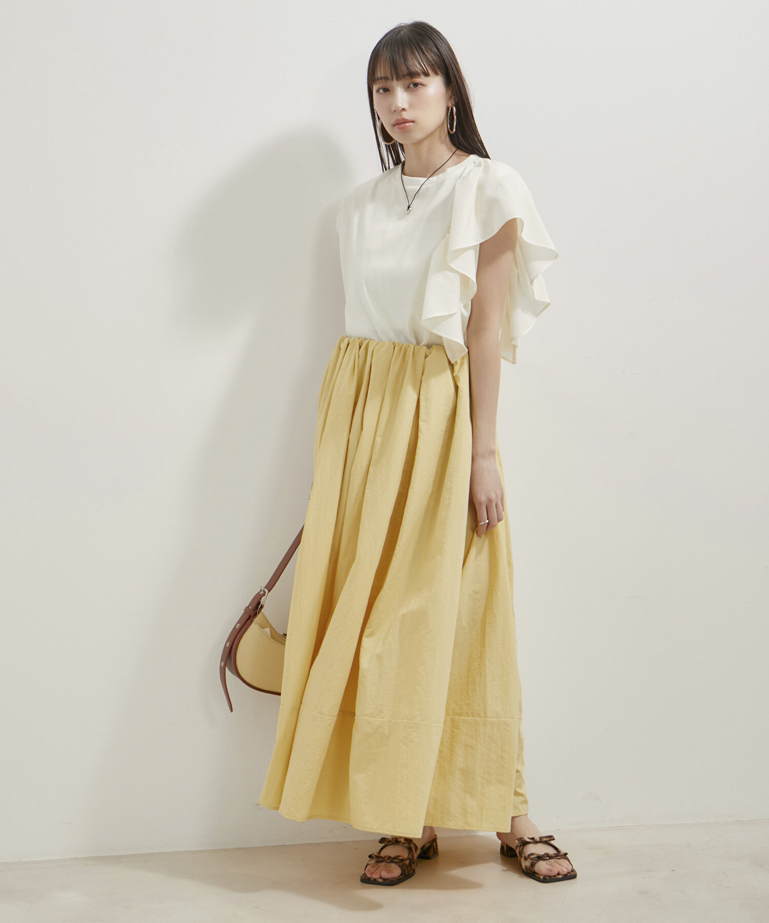 VIS「【WEB/一部店舗限定】裾切り替えギャザースカート」|スカート|