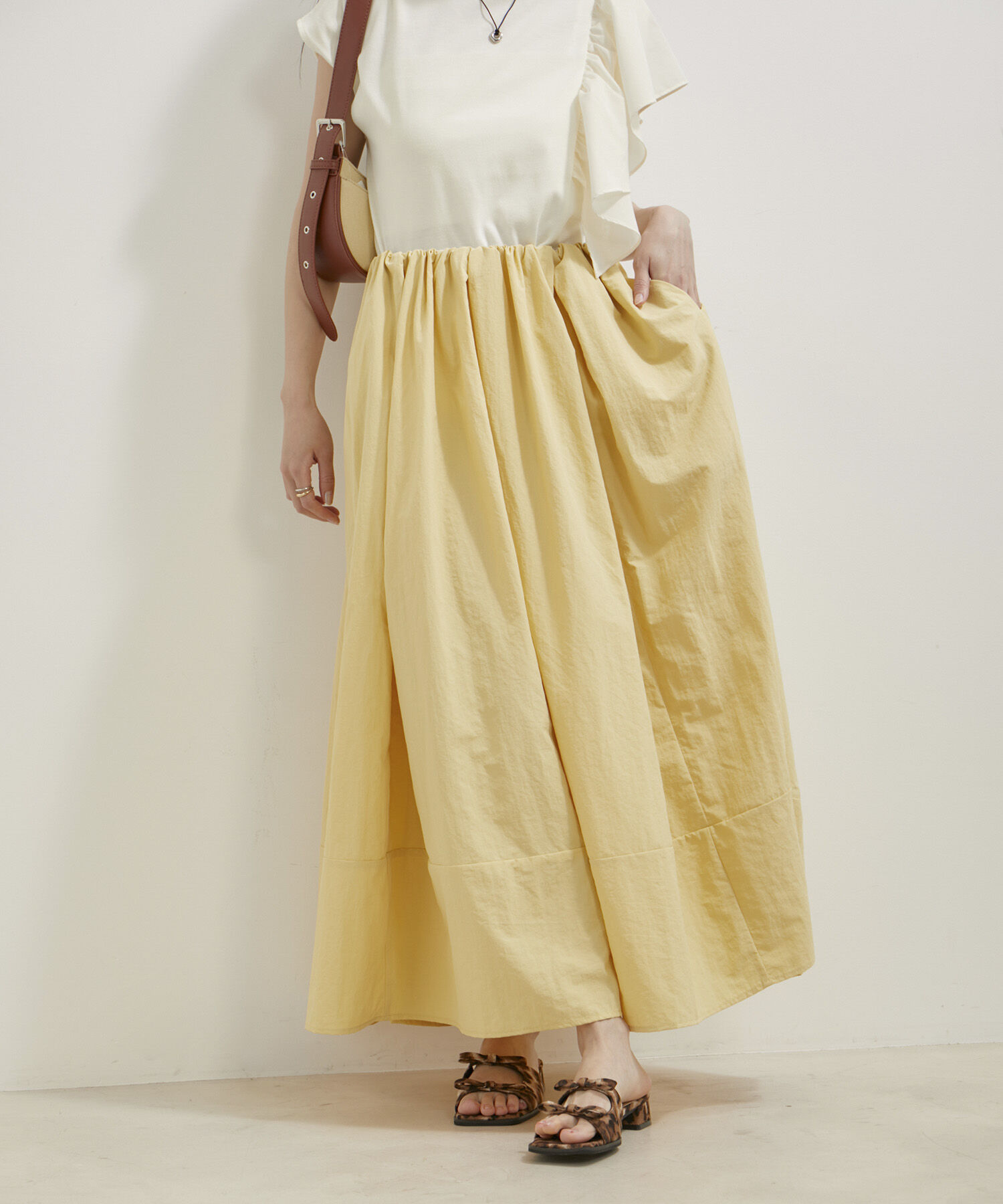 VIS「【WEB/一部店舗限定】裾切り替えギャザースカート」|スカート|