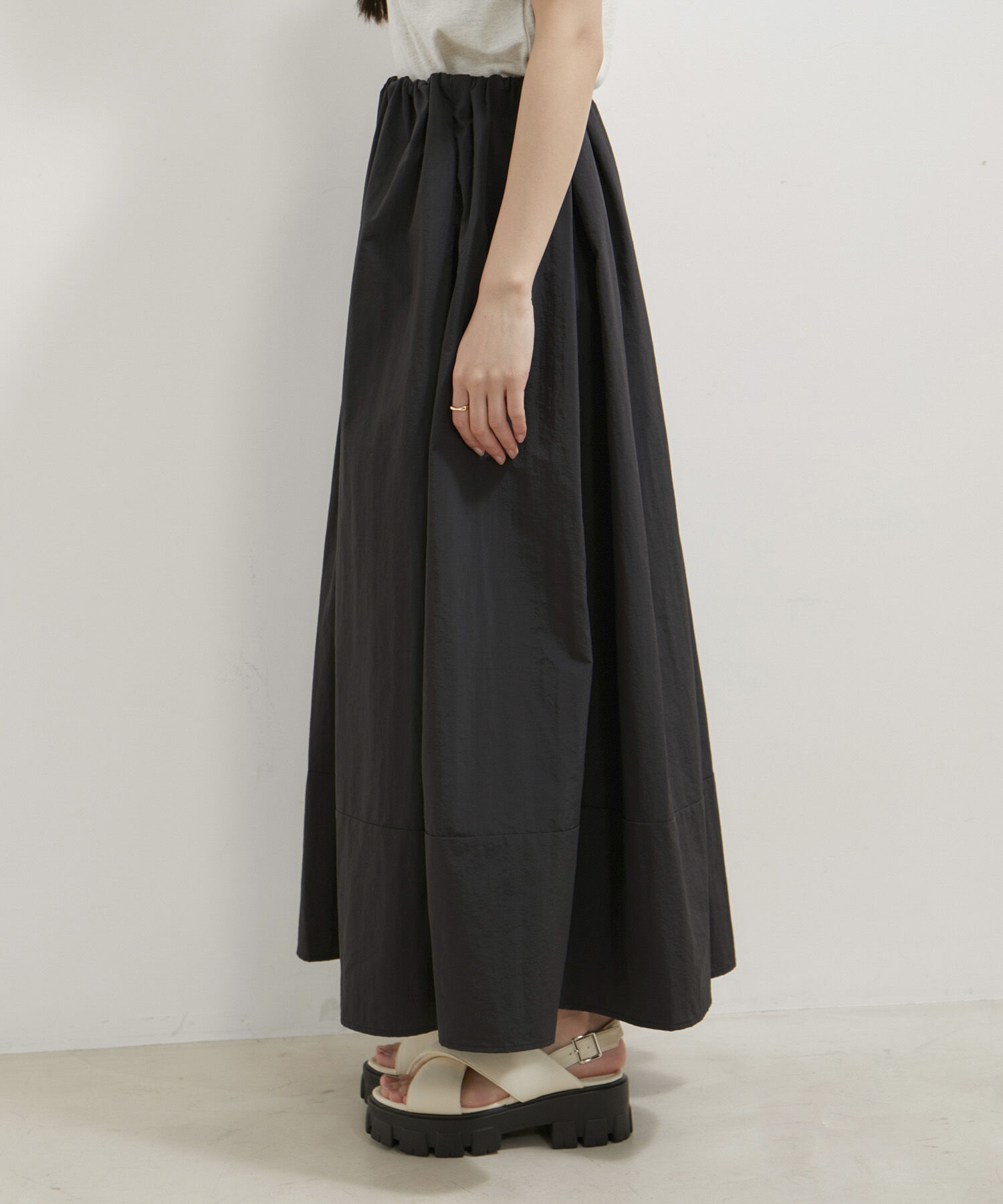 VIS「【WEB/一部店舗限定】裾切り替えギャザースカート」|スカート|