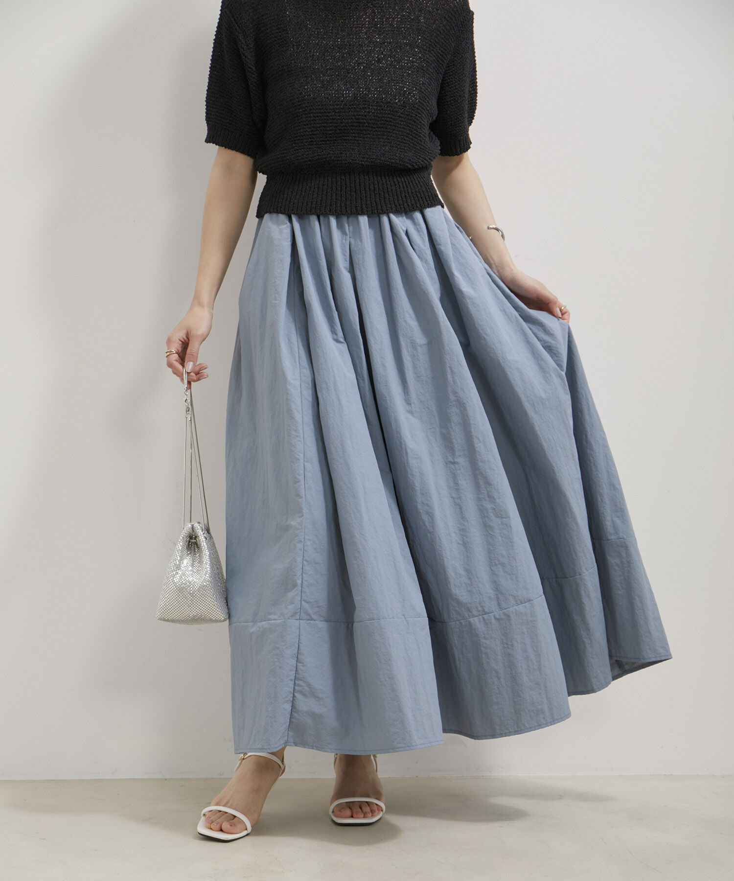 VIS「【WEB/一部店舗限定】裾切り替えギャザースカート」|スカート|
