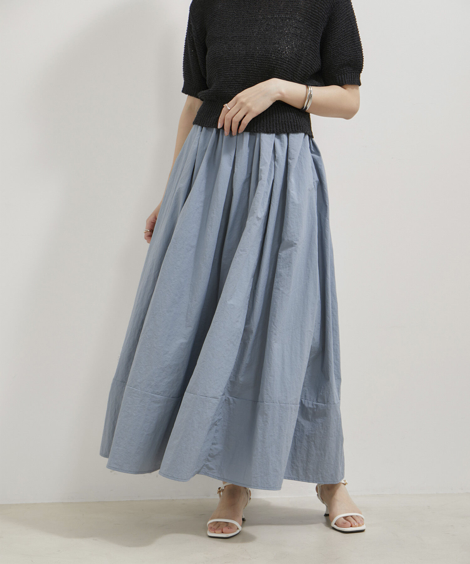 VIS「【WEB/一部店舗限定】裾切り替えギャザースカート」|スカート|