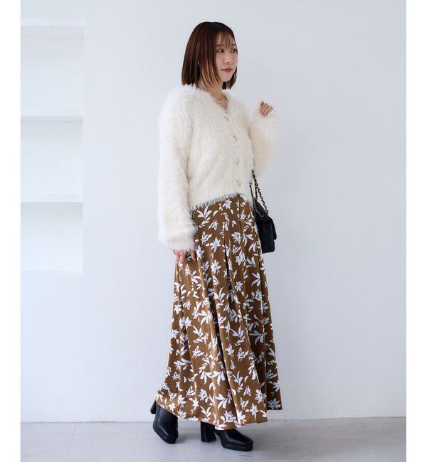 VIS「【WEB限定】アソート柄セミフレアロングスカート」|スカート|