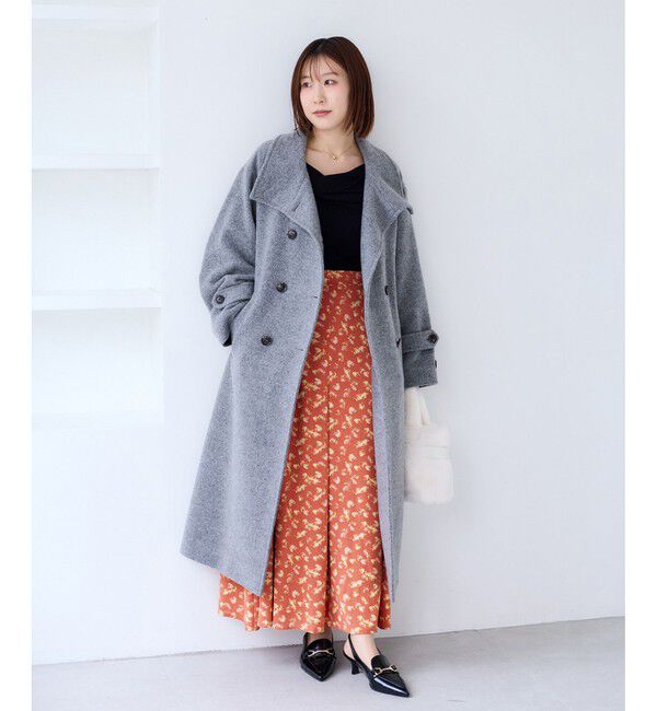 VIS「【WEB限定】アソート柄セミフレアロングスカート」|スカート|