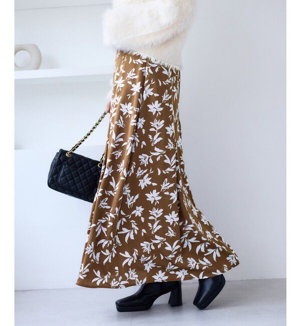 VIS「【WEB限定】アソート柄セミフレアロングスカート」|スカート|