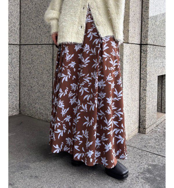 VIS「【WEB限定】アソート柄セミフレアロングスカート」|スカート|