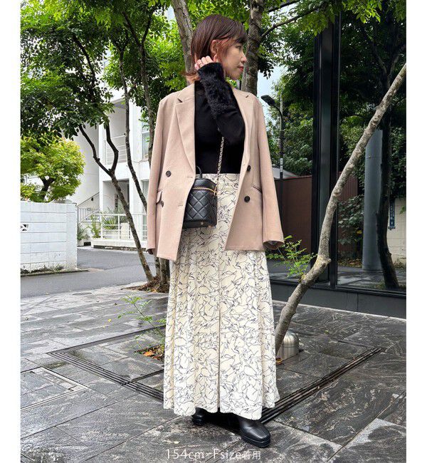 VIS「【WEB限定】アソート柄セミフレアロングスカート」|スカート|