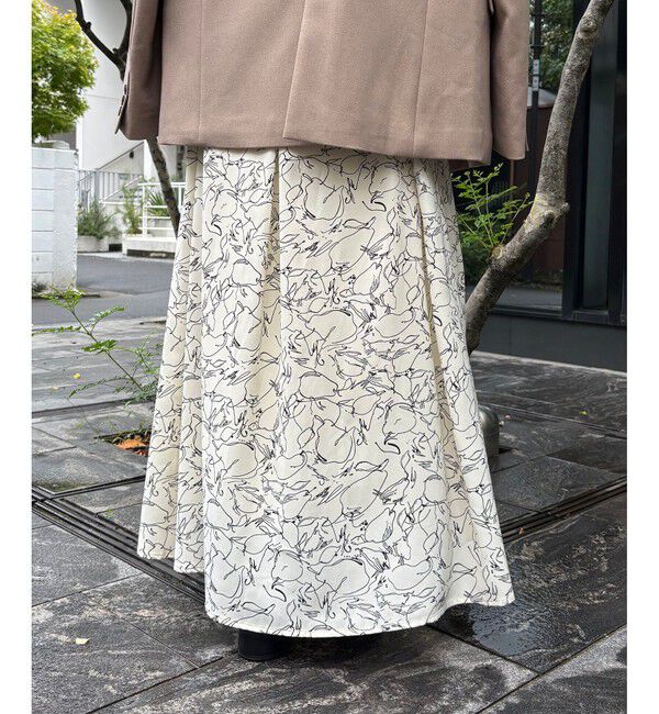 VIS「【WEB限定】アソート柄セミフレアロングスカート」|スカート|