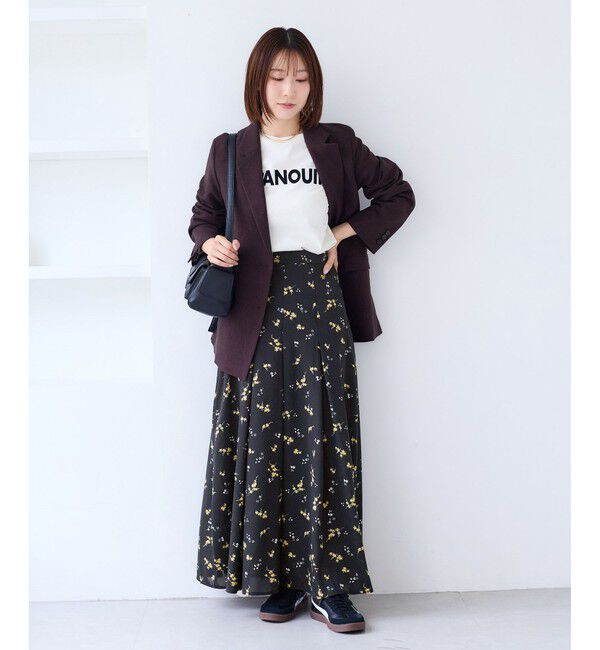 VIS「【WEB限定】アソート柄セミフレアロングスカート」|スカート|