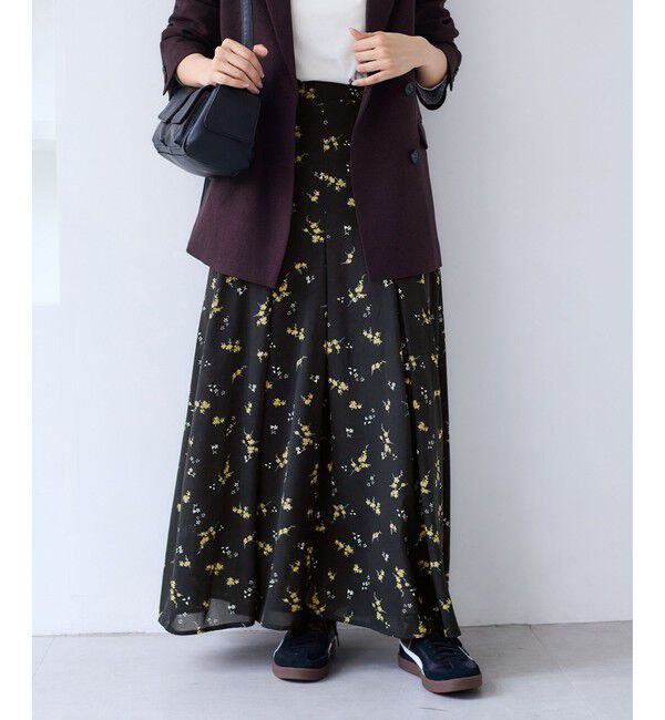 VIS「【WEB限定】アソート柄セミフレアロングスカート」|スカート|