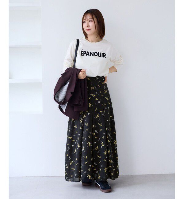 VIS「【WEB限定】アソート柄セミフレアロングスカート」|スカート|