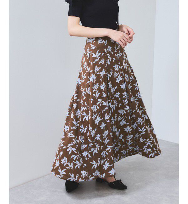 VIS「【WEB限定】アソート柄セミフレアロングスカート」|スカート|