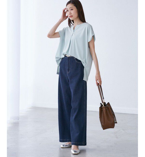 Rope&rsquo;Picnic「【ウエスト革命デニム】ウエストシェイプデニムワイドパンツ」|デニム|