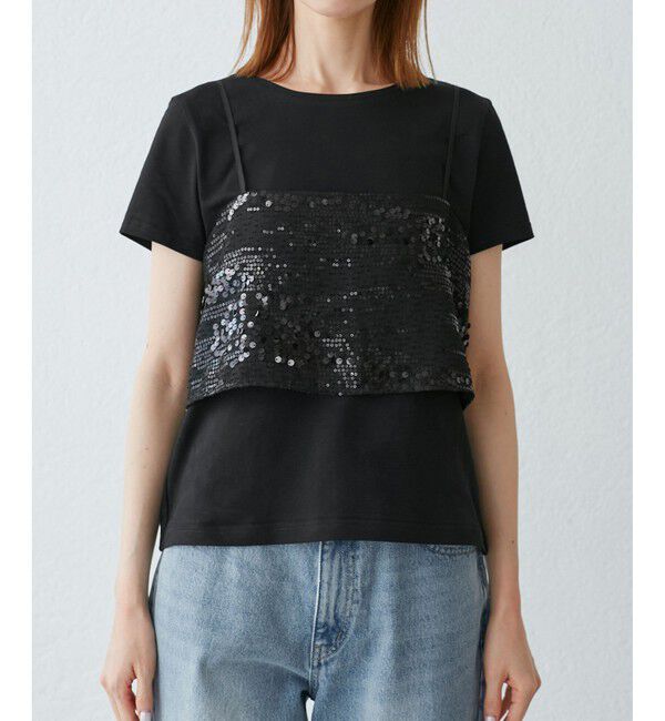 Rope&rsquo;Picnic「スパンコールビスチェ付きカットトップス」|Tシャツ・カットソー|
