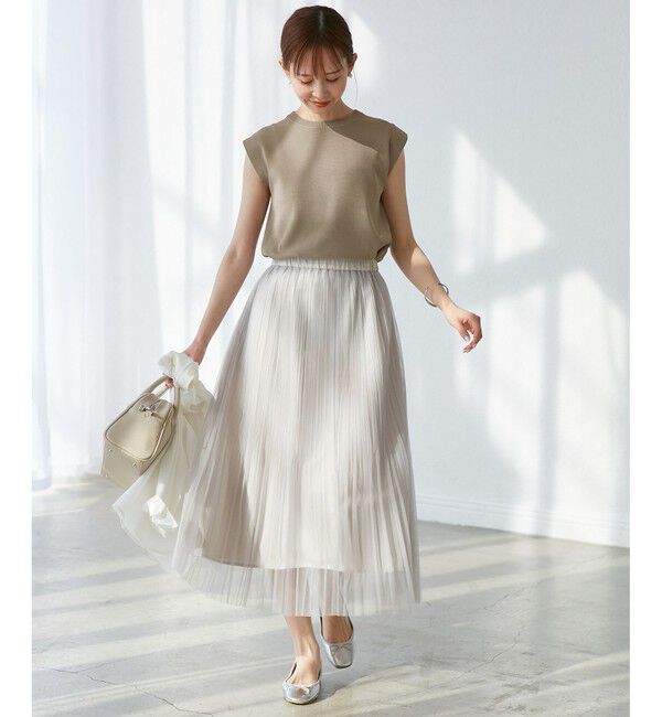 Rope&rsquo;Picnic「【UVカット・接触冷感・イージーケア】八方映えニット ゼロスリーブニットプルオーバー」|ニット・セーター|