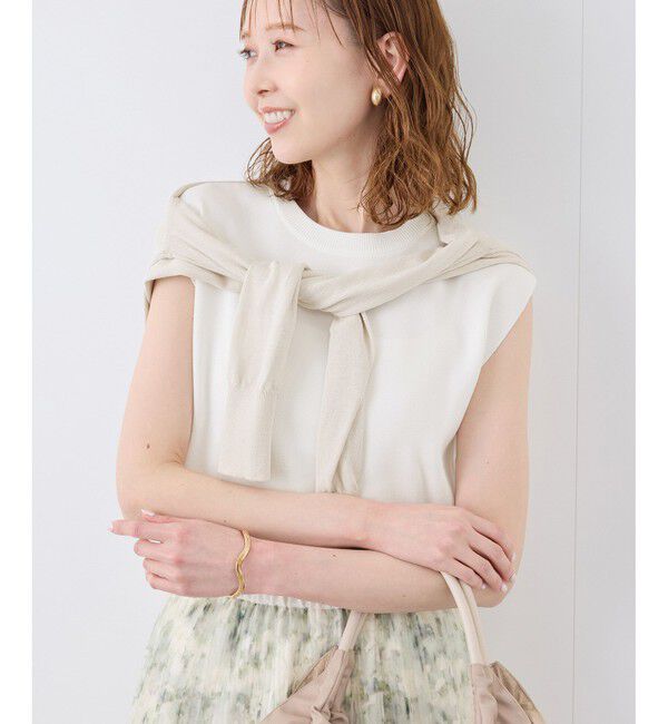 Rope&rsquo;Picnic「【UVカット・接触冷感・イージーケア】八方映えニット ゼロスリーブニットプルオーバー」|ニット・セーター|