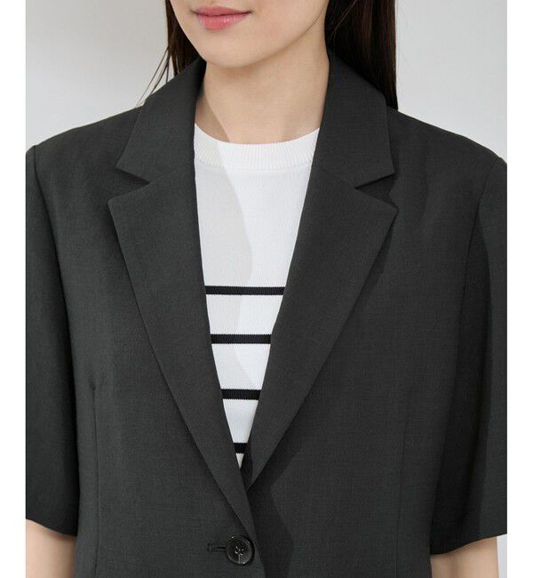 Rope&rsquo;Picnic「【接触冷感・吸水速乾・防シワ】エフォートレスリラックスハーフスリーブジャケット」|テーラードジャケット|