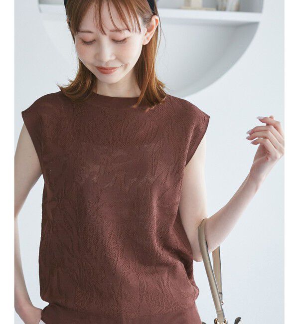 Rope&rsquo;Picnic「レーシーフレンチサマーニット」|ニット・セーター|ブラウン系(22)