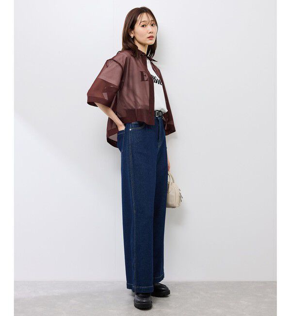 Rope&rsquo;Picnic「【接触冷感】ハーフスリーブシアーシャツ」|シャツ・ブラウス|