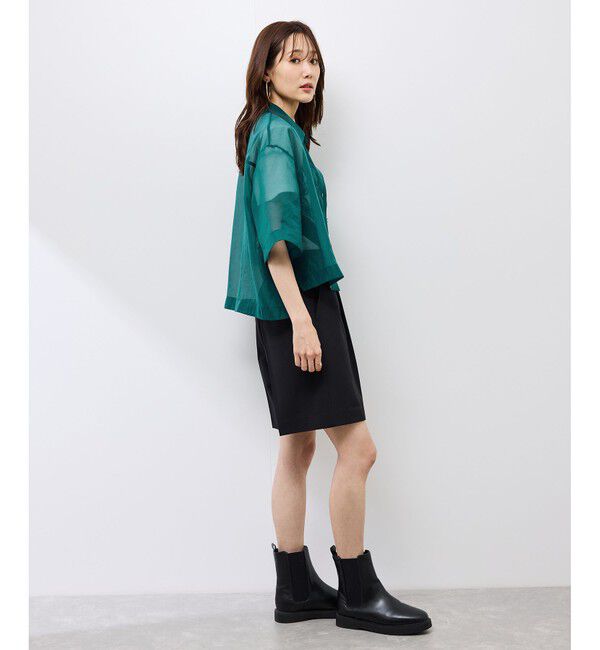 Rope&rsquo;Picnic「【接触冷感】ハーフスリーブシアーシャツ」|シャツ・ブラウス|