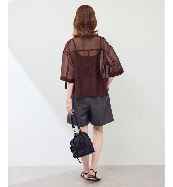 Rope&rsquo;Picnic「【接触冷感】ハーフスリーブシアーシャツ」|シャツ・ブラウス|