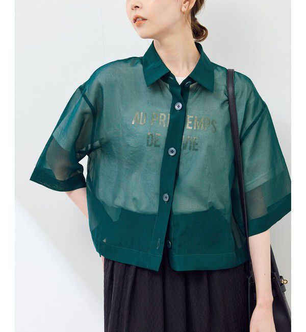 Rope&rsquo;Picnic「【接触冷感】ハーフスリーブシアーシャツ」|シャツ・ブラウス|