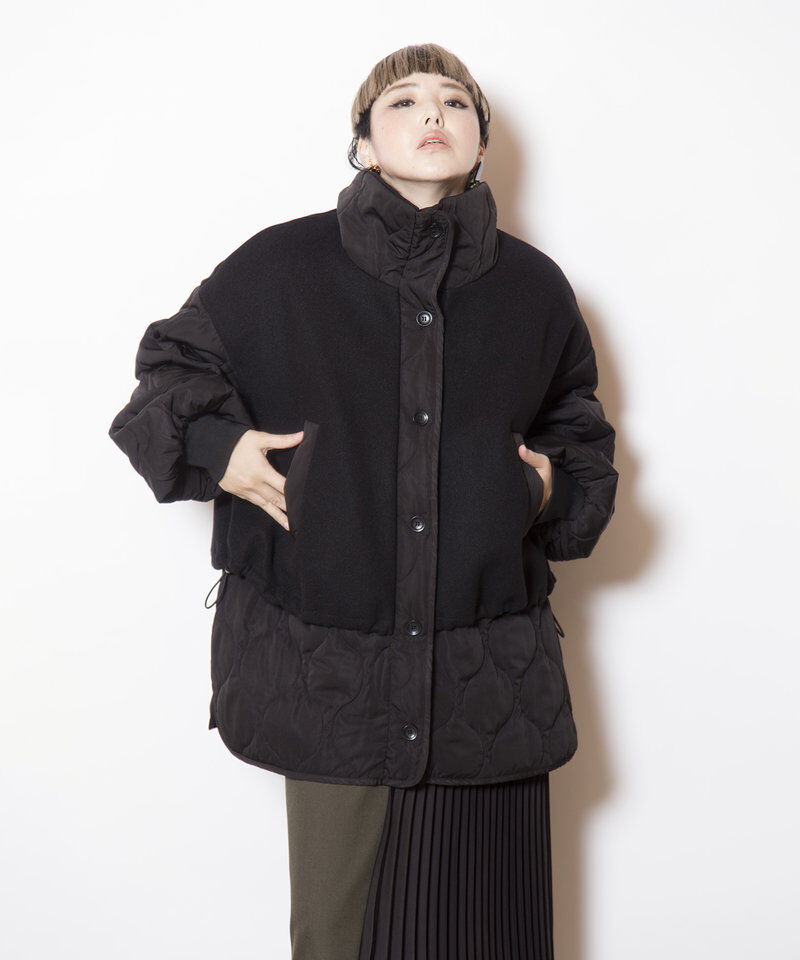  「キルティングレイヤードショートコート」|ブルゾン・スタジャン|