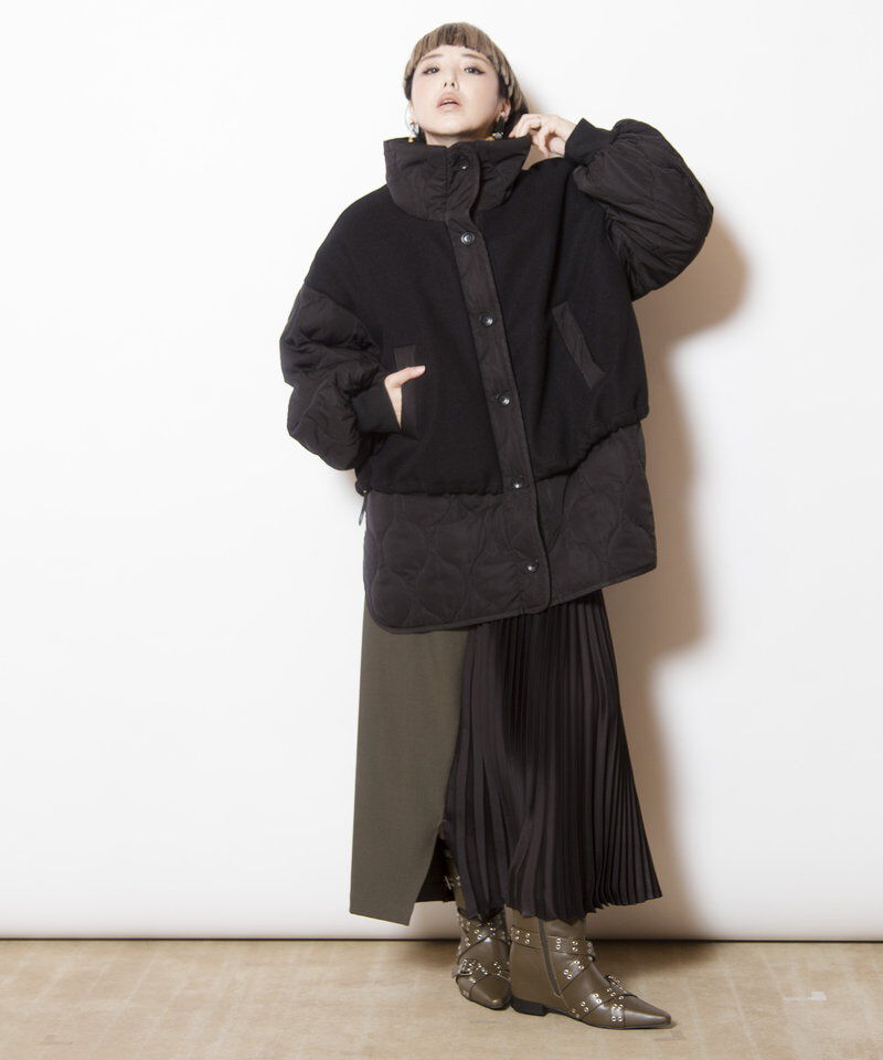  「キルティングレイヤードショートコート」|ブルゾン・スタジャン|