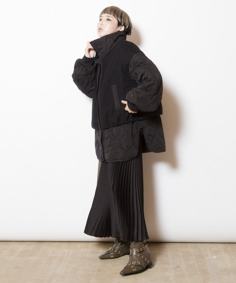  「キルティングレイヤードショートコート」|ブルゾン・スタジャン|