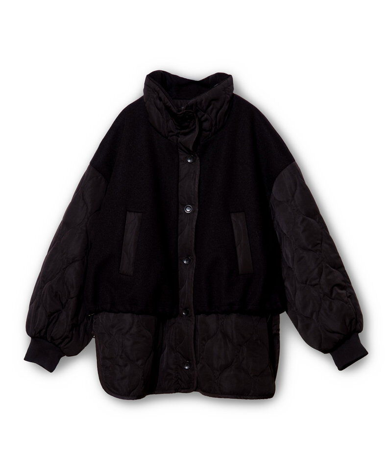  「キルティングレイヤードショートコート」|ブルゾン・スタジャン|