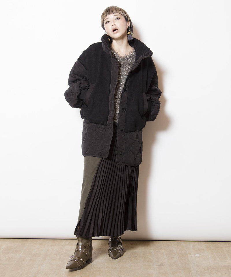  「キルティングレイヤードショートコート」|ブルゾン・スタジャン|