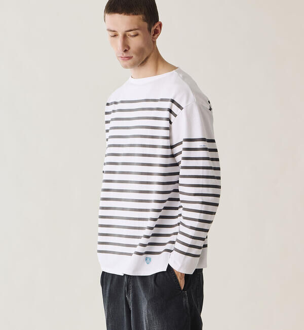 ORCIVAL「ORCIVAL | ラッセル ボートネック ワイドセーラーTシャツ MEN」|Tシャツ・カットソー|GREY系1