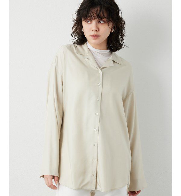 THE PAUSE「【THE PAUSE】フィブリルリラックスシャツ」|シャツ・ブラウス|ベージュ