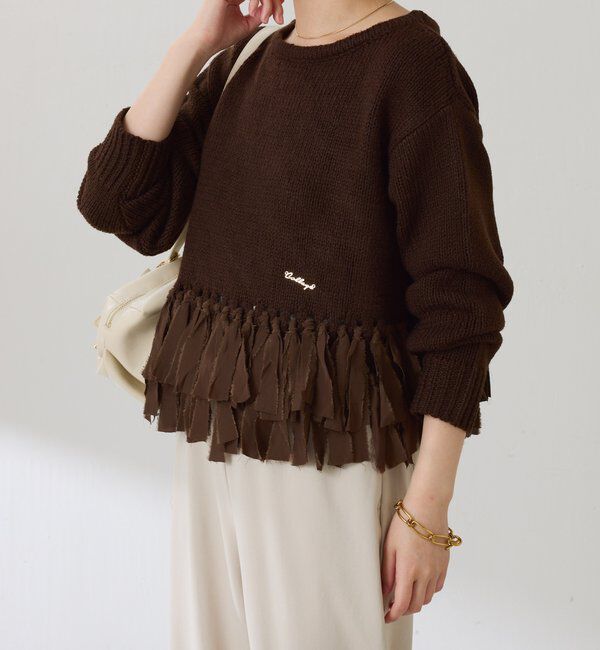  「裾フリンジニット」|ニット・セーター|