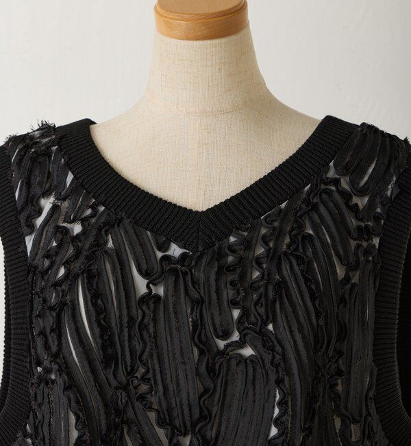  「【大人のレースアイテム】ノースリーブバテンレースブラウス」|シャツ・ブラウス|