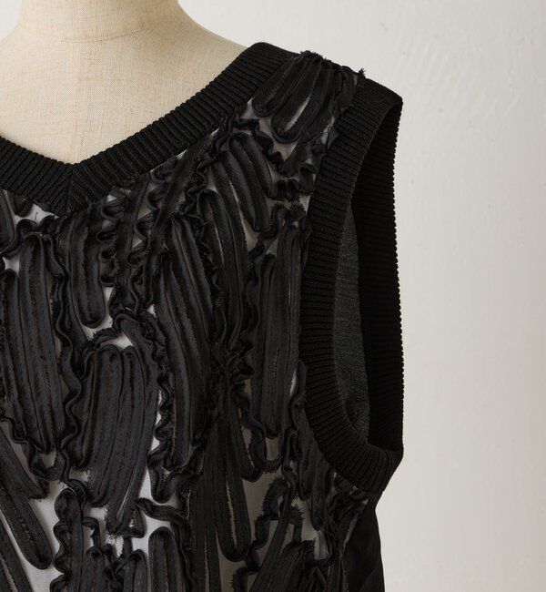  「【大人のレースアイテム】ノースリーブバテンレースブラウス」|シャツ・ブラウス|