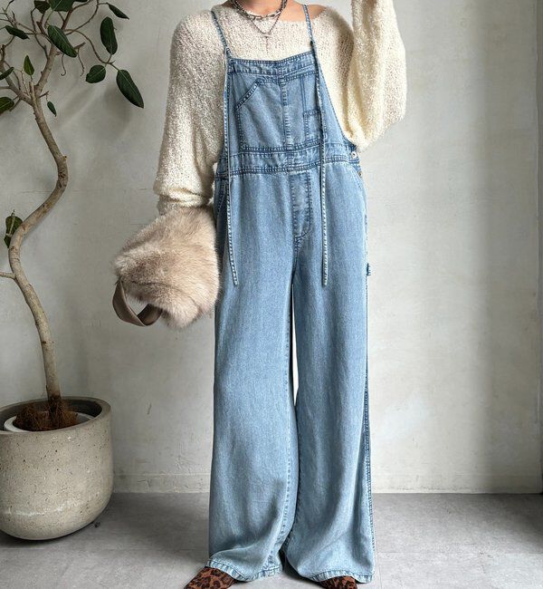  「【新色追加】リヨセルデニムオールインワン」|ワンピース|