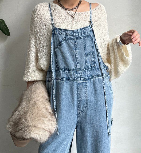  「【新色追加】リヨセルデニムオールインワン」|ワンピース|