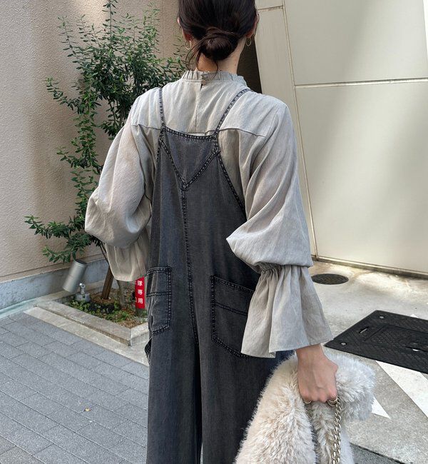  「【新色追加】リヨセルデニムオールインワン」|ワンピース|