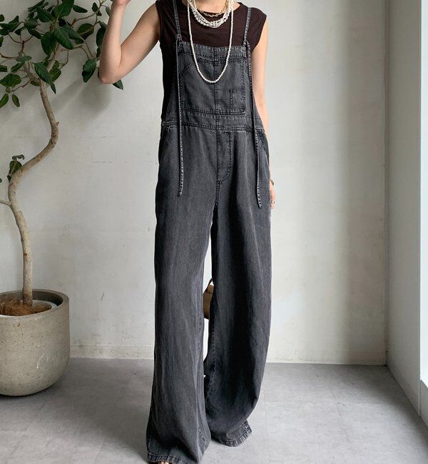  「【新色追加】リヨセルデニムオールインワン」|ワンピース|