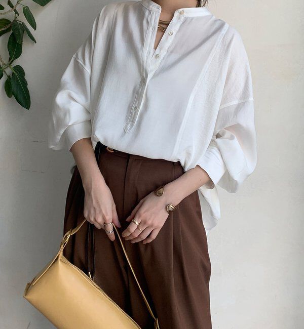  「カットドッキングブラウス」|シャツ・ブラウス|オフホワイト