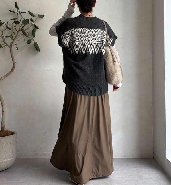  「【WEB限定】ノルディック柄ワイドベスト」|ニット・セーター|