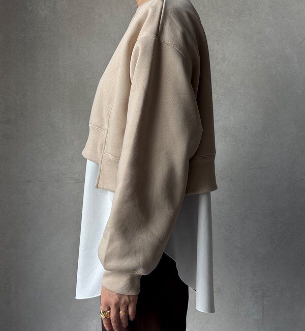  「【WEB限定】裏毛裏起毛ショートトップスアンサンブル」|Tシャツ・カットソー|