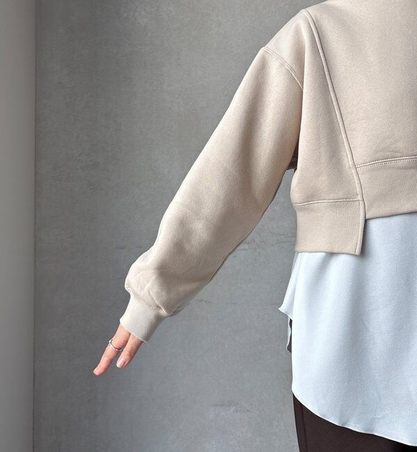  「【WEB限定】裏毛裏起毛ショートトップスアンサンブル」|Tシャツ・カットソー|