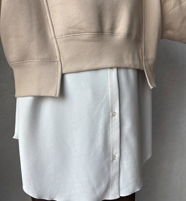  「【WEB限定】裏毛裏起毛ショートトップスアンサンブル」|Tシャツ・カットソー|